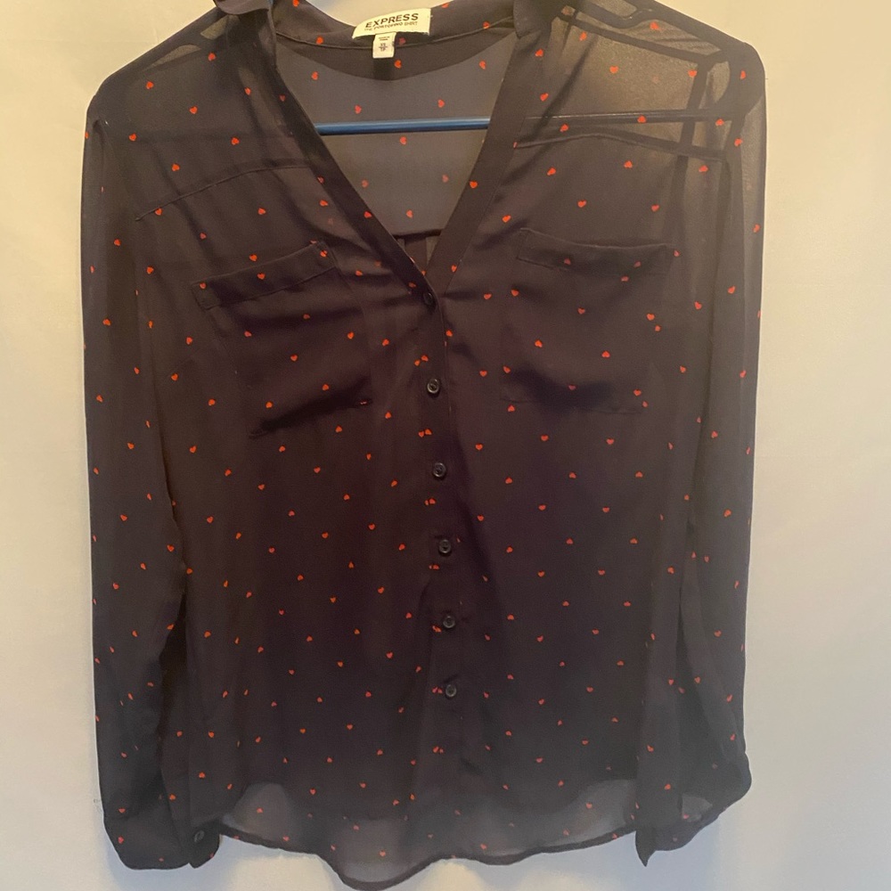 Express blouse with hearts